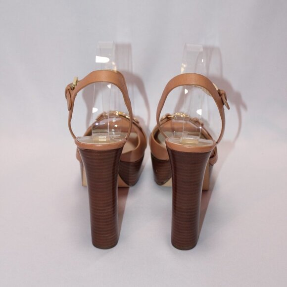 Elegant Tan Platform Sandals - Picture 3 of 12